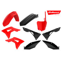 Polisport Red/Black MX Plastic Kit for Honda CRF250R 2018-2021