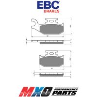 EBC Right Side Brake Pads for Suzuki LTA500X KINGQUAD 4WD 2011-2018 FA414R