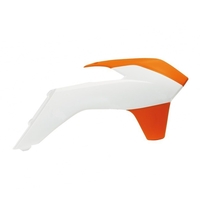 Rtech Radiator Shrouds for KTM 125 EXC SIX DAYS 2014-2016 Orange/White 