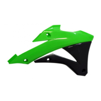 Rtech Radiator Shrouds for Kawasaki KX 100 2014-2021 OE Green/Black 