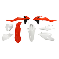 Rtech Plastics Kit KTM XCF 250-350-450 2017-2018 w/Left Airbox Cover Org/White