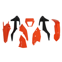 Rtech Plastics Kit for KTM XC-W 125-150-250-300 2017-2019 -OEM-518 Orange/Black