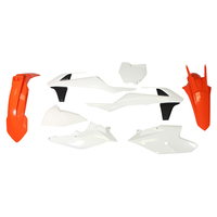 Rtech Plastics Kit KTM XC-F 250-350-450 2017-2018 er -OEM-526 Orange/White/Black