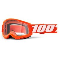 100% Strata2 Youth Goggles Orange Clear Lens