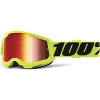 100% Strata2 Youth Goggles Yellow Mirror Red Lens