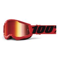 100% Strata2 Youth Goggles Red Mirror Red Lens