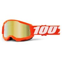 100% Strata2 Youth Goggles Orange Mirror Gold Lens