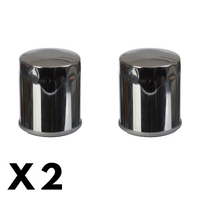 2 Pack Whites Chrome Oil Filter for Harley FLST 1340 Heritage Softail 1984-1990