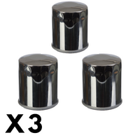 3 Pack Whites Chrome Oil Filter for Harley FLHTC Touring 1995-1997