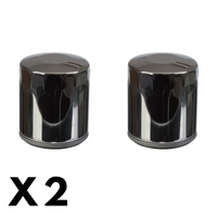 2 Pack Whites Chrome Oil Filter for Harley FXST Softail Standard 2007-2012